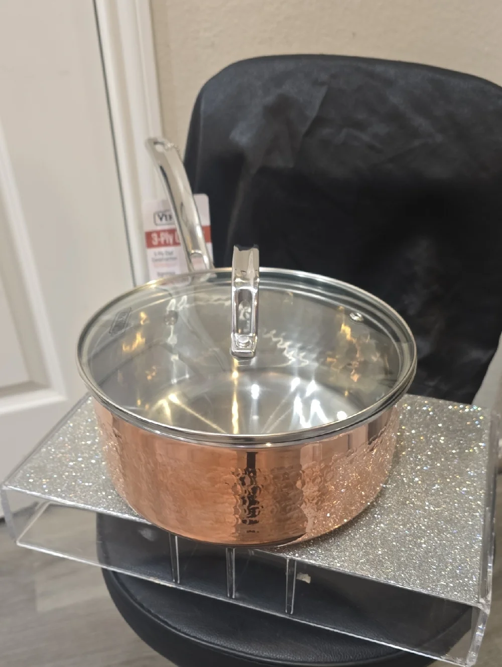 Viking Hammered Copper Clad 3QT Saucepan w/Lid